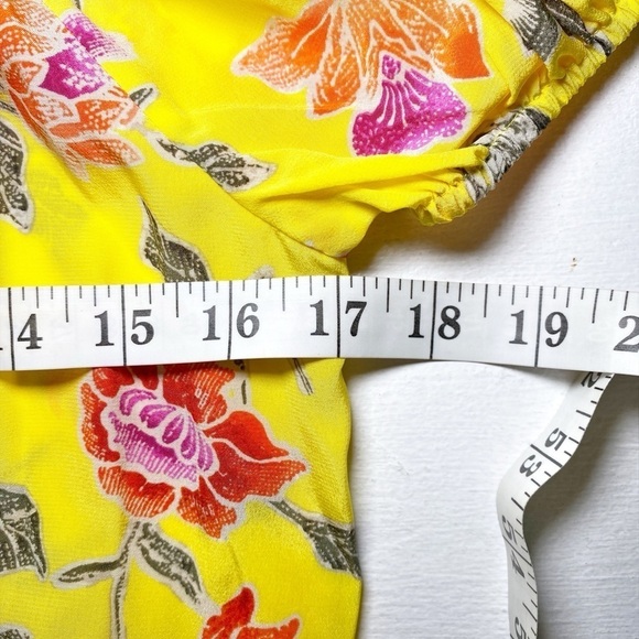 Joie Silk Off the Shoulder Yellow Floral Blouse - Picture 8 of 13